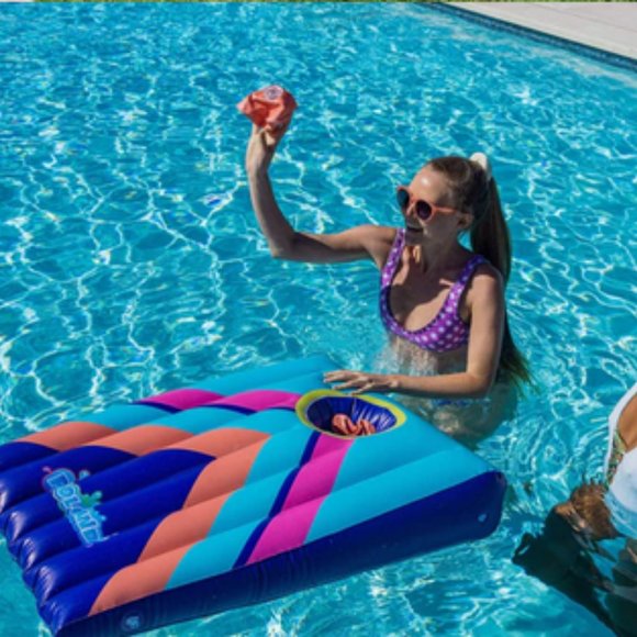 PoolCandy Inflatable Cornhole Game Pool Floating NEW! - Picture 4 of 11